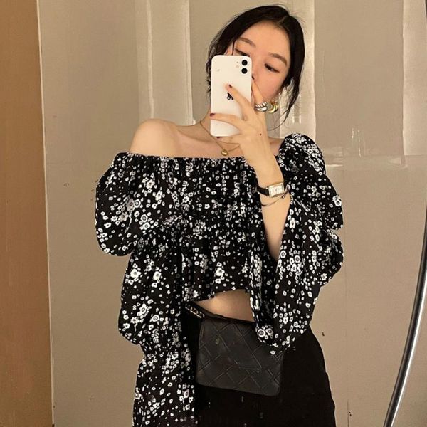 women's blouses & shirts puff sleeve print slash neck womens ladies black vintage style blouse autumn crop korean fashion blusas, White
women's blouses & shirts puff sleeve print slash neck womens ladies black vintage style blouse autumn crop korean fashion blusas, White