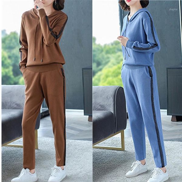 two piece dress knitted tracksuit 2 set women fashion vintage hooded long sleeve and pants bodysuit track suit blue brown black, White
two piece dress knitted tracksuit 2 set women fashion vintage hooded long sleeve and pants bodysuit track suit blue brown black, White