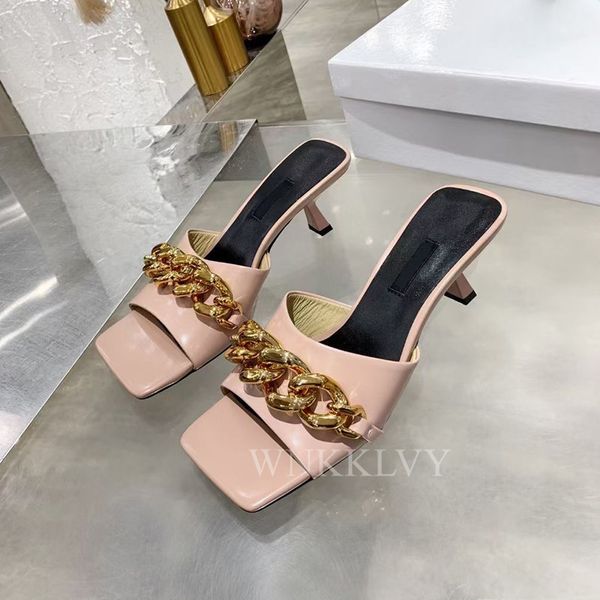 80% off shoes summer metal chain decor high heel slippers women open toe modern sandals solid patent leather shoes party runway sandalias, Black
80% off shoes summer metal chain decor high heel slippers women open toe modern sandals solid patent leather shoes party runway sandalias, Black