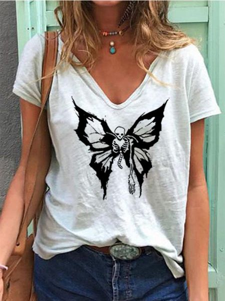 print skull punk style summer woman tshirts plus size s-5xl v neck ladies female casual tee short sleeve women's t-shirt, White
print skull punk style summer woman tshirts plus size s-5xl v neck ladies female casual tee short sleeve women's t-shirt, White