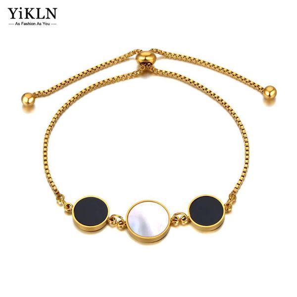 link, chain yikln 18k gold stainless steel shell acrylic wafer charm bracelets for girls fashion bohemia adjustable jewelry yb21013, Black
link, chain yikln 18k gold stainless steel shell acrylic wafer charm bracelets for girls fashion bohemia adjustable jewelry yb21013, Black