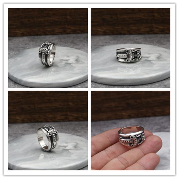 925 sterling silver sword band rings american europe antique handmade designer punk luxury jewelry accessories
925 sterling silver sword band rings american europe antique handmade designer punk luxury jewelry accessories