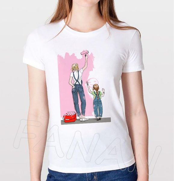 women's t-shirt women t shirt cartoon mom daughter printed lady t-shirts short sleeve ladies kawaii graphic female tshirt clothing, White
women's t-shirt women t shirt cartoon mom daughter printed lady t-shirts short sleeve ladies kawaii graphic female tshirt clothing, White