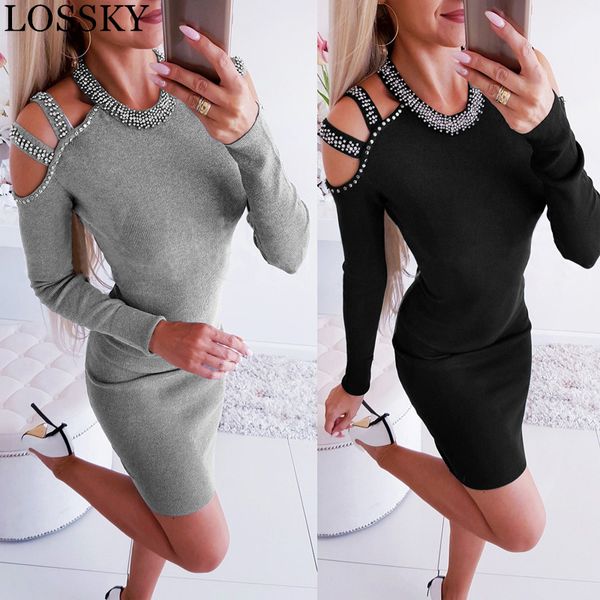 women autumn beading bodycon mini dress hollow out long sleeve black package hip knitted office lady party club robe 210520, Black;gray
women autumn beading bodycon mini dress hollow out long sleeve black package hip knitted office lady party club robe 210520, Black;gray