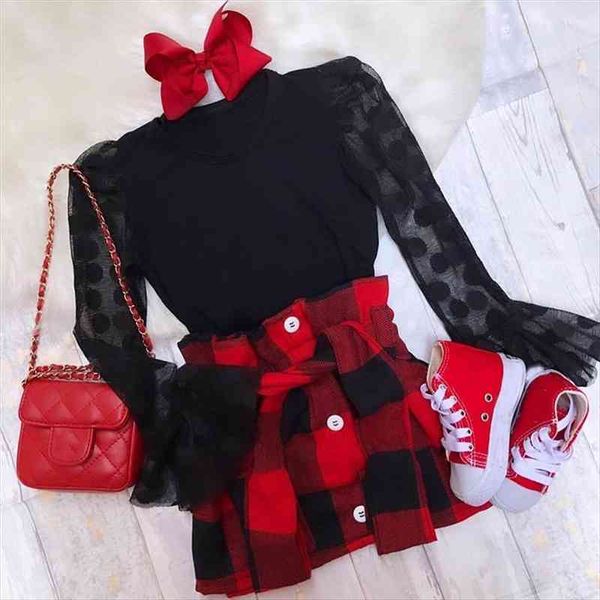 1 6y fashion children girls clothing sets autumn kids lace mesh flare sleeve t shirts plaid a line skirts xmas, White
1 6y fashion children girls clothing sets autumn kids lace mesh flare sleeve t shirts plaid a line skirts xmas, White