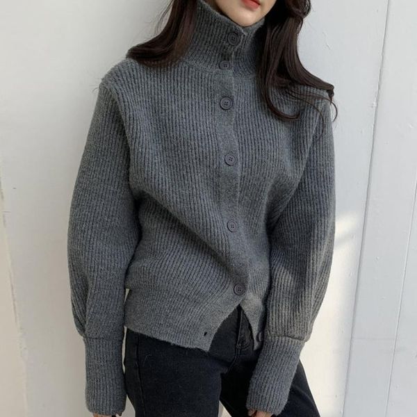 women's knits & tees korean lantern sleeve knit cardigan sweater women loose turtleneck single-breasted autumn jumper gray black khaki, White
women's knits & tees korean lantern sleeve knit cardigan sweater women loose turtleneck single-breasted autumn jumper gray black khaki, White