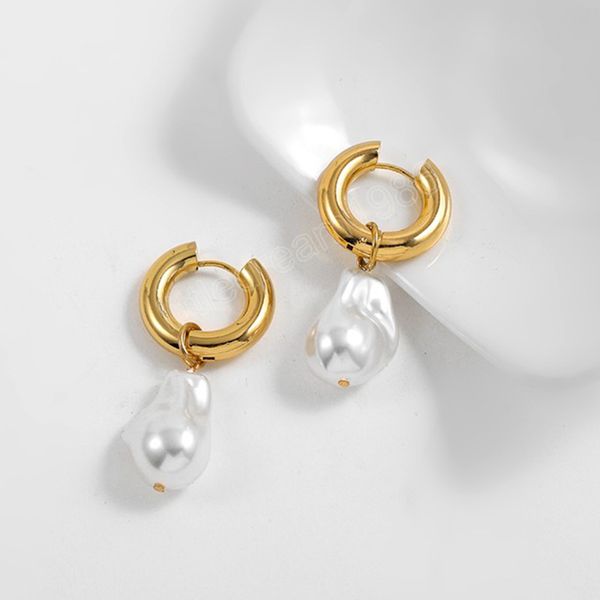 irregular pearl dangle earrings for women stainless steel gold round circle statement hanging earrings punk jewelry, Silver
irregular pearl dangle earrings for women stainless steel gold round circle statement hanging earrings punk jewelry, Silver