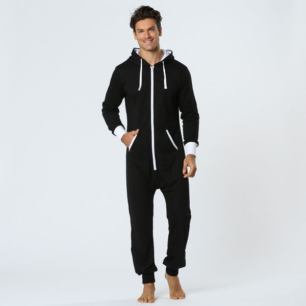 sleepwear fashion pajamas men's sweater fabric color contrast one piece home wear sportswear, Black;brown
sleepwear fashion pajamas men's sweater fabric color contrast one piece home wear sportswear, Black;brown