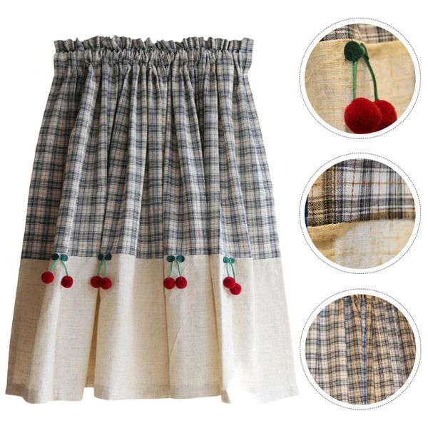 shower curtains 1pc indoor half curtain plaid american style cherry decor