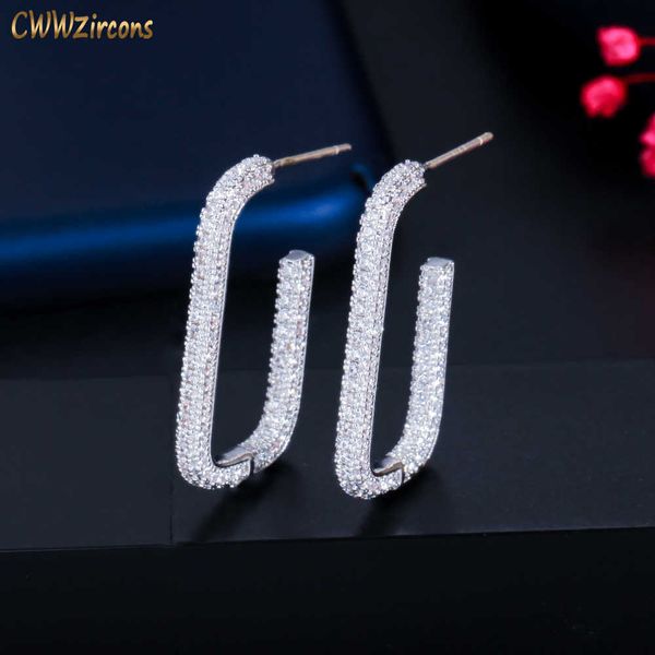 shiny pure white cubic zircon micro pave geometric silver rectangle hoop earrings for women trendy jewelry cz858 210714, Golden;silver
shiny pure white cubic zircon micro pave geometric silver rectangle hoop earrings for women trendy jewelry cz858 210714, Golden;silver