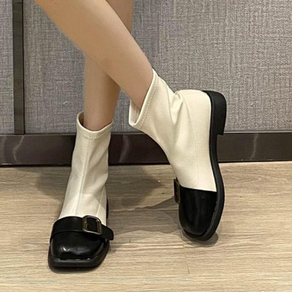 boots rimocy 2021 fashion buckle square toe ankle for women mix color low heel woman basic pu leather autumn booties mujer, Black
boots rimocy 2021 fashion buckle square toe ankle for women mix color low heel woman basic pu leather autumn booties mujer, Black