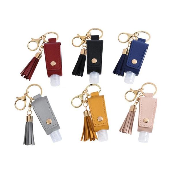 6pcs 30ml portable empty leakproof plastic travel bottle with tassels leather keychain holder carriers hooks & rails
6pcs 30ml portable empty leakproof plastic travel bottle with tassels leather keychain holder carriers hooks & rails