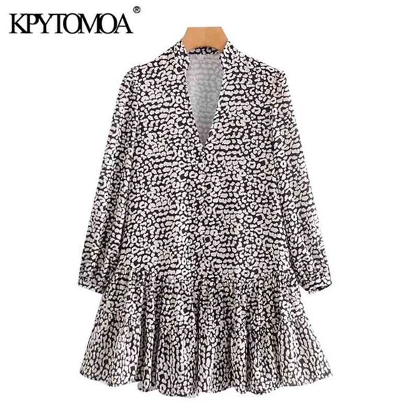 women chic fashion leopard print ruffled mini dress vintage v neck long sleeve female dresses vestidos mujer 210420, Black;gray
women chic fashion leopard print ruffled mini dress vintage v neck long sleeve female dresses vestidos mujer 210420, Black;gray