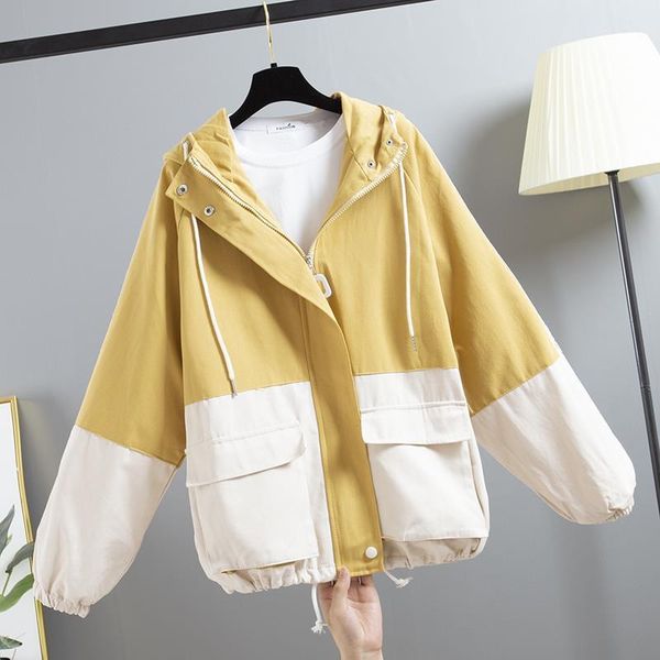 women's jackets 2021 spring and autumn loose women coat large size hooded tooling windbreaker jacket female baseball uniform, Black;brown
women's jackets 2021 spring and autumn loose women coat large size hooded tooling windbreaker jacket female baseball uniform, Black;brown