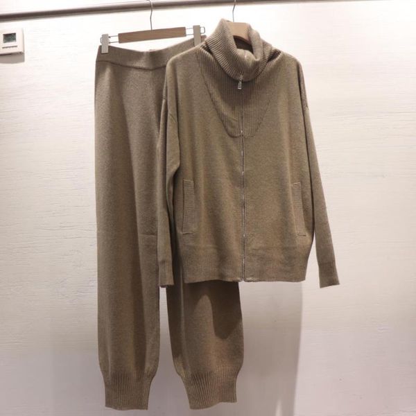 women's two piece pants luxury pieces 30%cashmere + 45% wool suits female turtleneck warm mink cashmere knit pant sets wy260, White
women's two piece pants luxury pieces 30%cashmere + 45% wool suits female turtleneck warm mink cashmere knit pant sets wy260, White