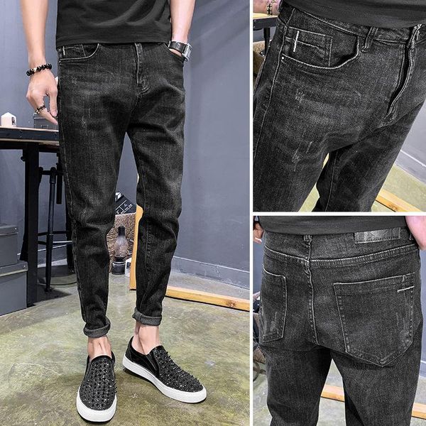 men's jeans spring black men stretch slim fashion retro streetwear korean hip-hop straight denim trousers mens 28-34, Blue
men's jeans spring black men stretch slim fashion retro streetwear korean hip-hop straight denim trousers mens 28-34, Blue