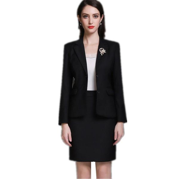 two piece dress black suits women fashion temperament business formal slim blazer and skirt office ladies work wear women's, White
two piece dress black suits women fashion temperament business formal slim blazer and skirt office ladies work wear women's, White