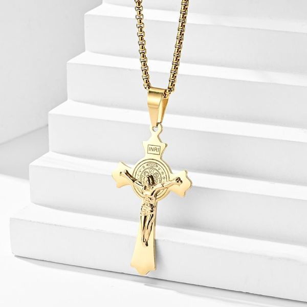 pendant necklaces european and american retro style cross double-layer three-dimensional titanium steel necklace, Silver
pendant necklaces european and american retro style cross double-layer three-dimensional titanium steel necklace, Silver