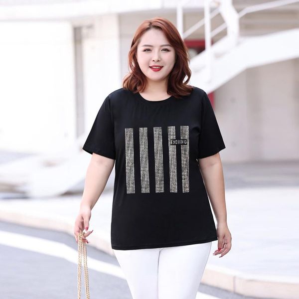plus size t-shirt summer 2021 fashion loose 3xl short-sleeve for women casual personality stripe diamonds female, Black
plus size t-shirt summer 2021 fashion loose 3xl short-sleeve for women casual personality stripe diamonds female, Black
