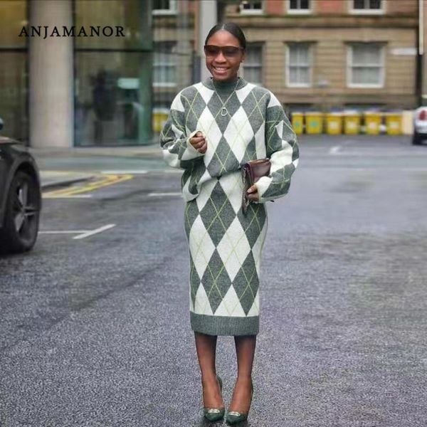 two piece dress anjamanor elegant winter outfits plaid knitted sweater skirt set women matching sets ropa mujer d52-bf12, White
two piece dress anjamanor elegant winter outfits plaid knitted sweater skirt set women matching sets ropa mujer d52-bf12, White