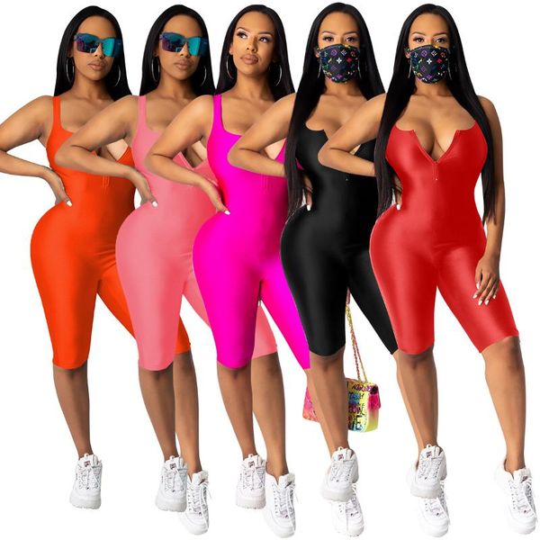 women's jumpsuits & rompers 2021 summer jumpsuit european and american supermodel chest zipper solid color tight 7 pants 3 colors, Black;white
women's jumpsuits & rompers 2021 summer jumpsuit european and american supermodel chest zipper solid color tight 7 pants 3 colors, Black;white