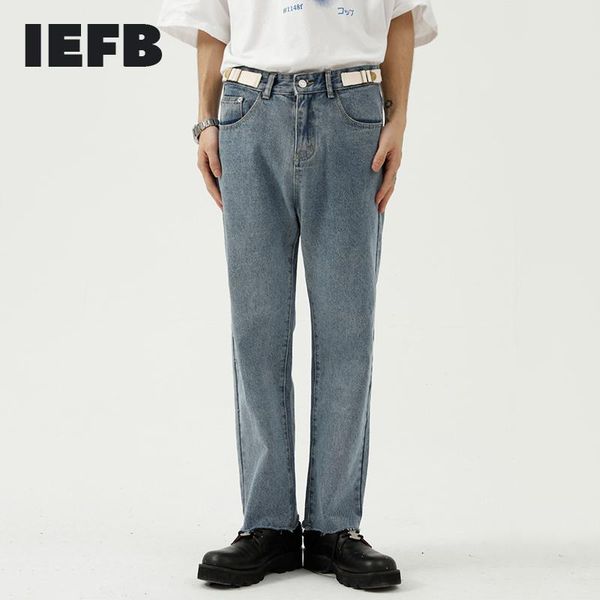 men's jeans iefb blue 2021 korean fashion loose straight tube burr trend belt design denim trousers men 9y8161
men's jeans iefb blue 2021 korean fashion loose straight tube burr trend belt design denim trousers men 9y8161