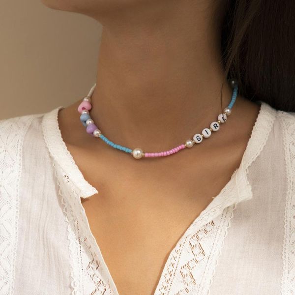 chokers diezi ethnic handmade imitation pearl choker necklace for women cute sweet girls heart letters beads short jewelry, Golden;silver
chokers diezi ethnic handmade imitation pearl choker necklace for women cute sweet girls heart letters beads short jewelry, Golden;silver