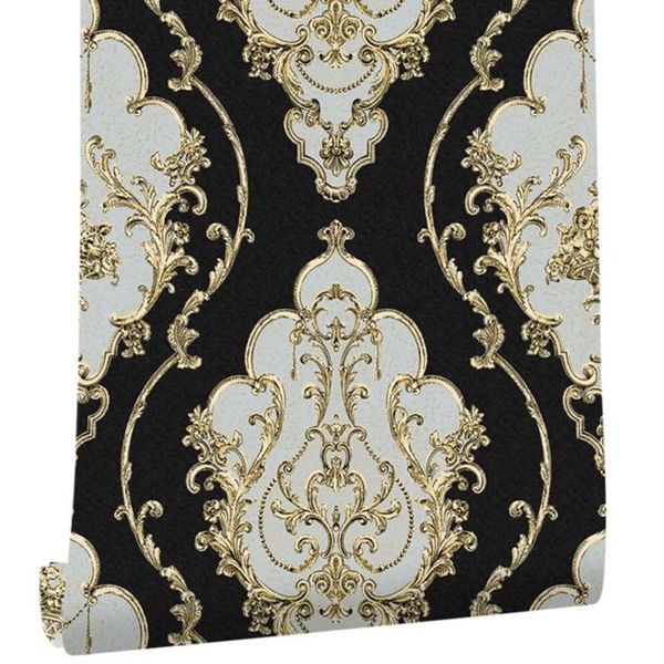 luxury european damask wallpaper 3d black gold roll floral wall paper living room bedroom modern pvc metallic wallpapers
luxury european damask wallpaper 3d black gold roll floral wall paper living room bedroom modern pvc metallic wallpapers