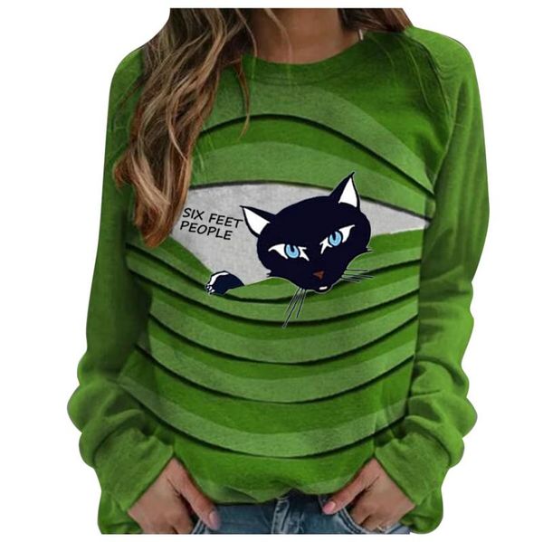 round neck casual sweatshirts long sleeve cat printing o-neck loose shirt patchwork pullover autumn spring harajuku coat women's hoodi, Black
round neck casual sweatshirts long sleeve cat printing o-neck loose shirt patchwork pullover autumn spring harajuku coat women's hoodi, Black