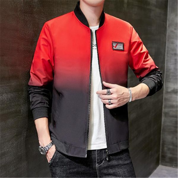mens stand collar jacket fashion korean trend gradient print long sleeved coats designer male spring teenager autumn zipper pocket outerwear, Black;brown
mens stand collar jacket fashion korean trend gradient print long sleeved coats designer male spring teenager autumn zipper pocket outerwear, Black;brown
