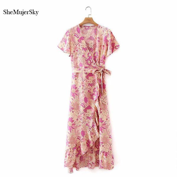 party dresses shemujersky women bohemian v-neck midi dress summer short sleeve flower print wrap 2021 ruffles irregular hem, White;black
party dresses shemujersky women bohemian v-neck midi dress summer short sleeve flower print wrap 2021 ruffles irregular hem, White;black