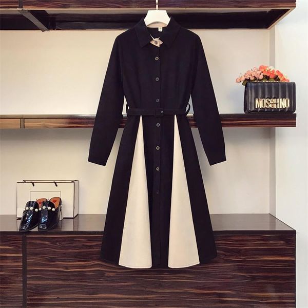 casual dresses 4xl plus size women elegant vintage thick dress autumn winter 2021 long sleeve patchwork button fake two female, Black;gray
casual dresses 4xl plus size women elegant vintage thick dress autumn winter 2021 long sleeve patchwork button fake two female, Black;gray
