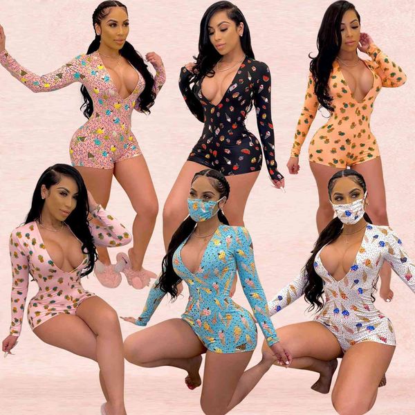 fruit print and womens jumpsuits long sleeve deep v short casual jumpsuit skinny playsuit, Black;white
fruit print and womens jumpsuits long sleeve deep v short casual jumpsuit skinny playsuit, Black;white