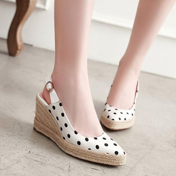 dress shoes arrive polka dot slingback women high heels fashion handmade summer for wedge casual, Black
dress shoes arrive polka dot slingback women high heels fashion handmade summer for wedge casual, Black