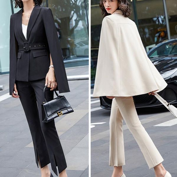 women's two piece pants tweed dress suit uniform set women lady office elegant work formal business wear cloak cape blazer outwear, White
women's two piece pants tweed dress suit uniform set women lady office elegant work formal business wear cloak cape blazer outwear, White