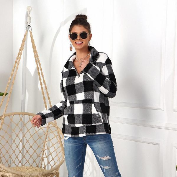 women's hoodies & sweatshirts autumn winter 2021 women sweatshirt high collar lapel long sleeve plaid femal pullover fashion casual no, Black
women's hoodies & sweatshirts autumn winter 2021 women sweatshirt high collar lapel long sleeve plaid femal pullover fashion casual no, Black