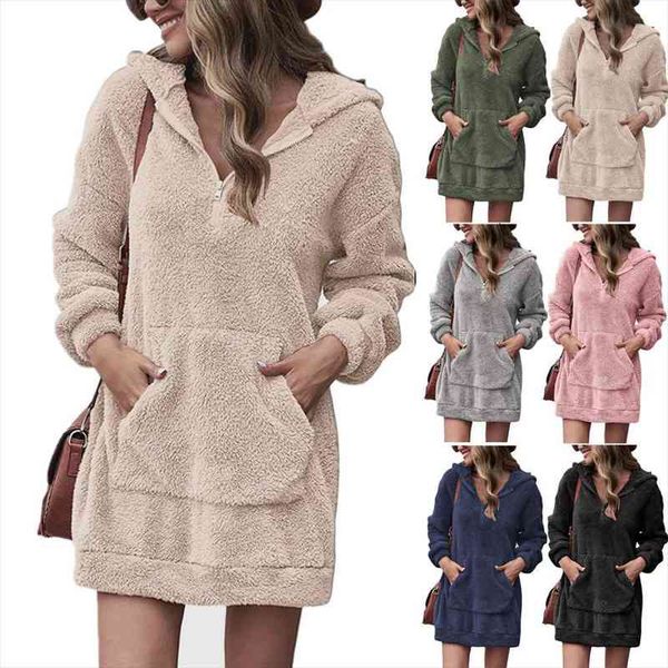 autumn winter zipper solid women dresses long sleeve casual sweatshirt hooded fashion vintage loose pocket large size, Black;gray
autumn winter zipper solid women dresses long sleeve casual sweatshirt hooded fashion vintage loose pocket large size, Black;gray