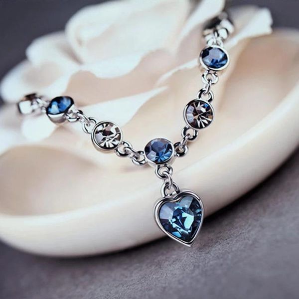 beaded, strands lovelink classic ocean heart blue crystal bracelet for women alloy fashion simple metal love valentine's day gift, Black
beaded, strands lovelink classic ocean heart blue crystal bracelet for women alloy fashion simple metal love valentine's day gift, Black