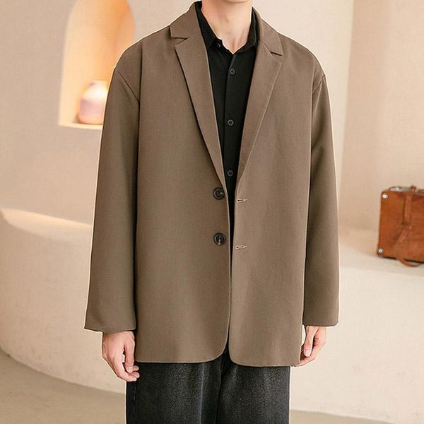 men's suits & blazers spring autumn korean fashion mens blazer daily casual loose solid harajuku jackets black brown, White;black
men's suits & blazers spring autumn korean fashion mens blazer daily casual loose solid harajuku jackets black brown, White;black
