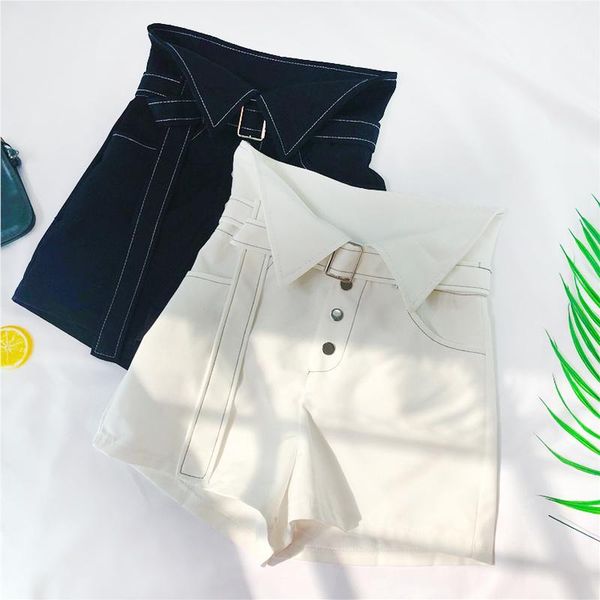 women's shorts summer casual irregular high waist women elegant solid sashes sequined slim loose wide leg female mw764, White;black
women's shorts summer casual irregular high waist women elegant solid sashes sequined slim loose wide leg female mw764, White;black