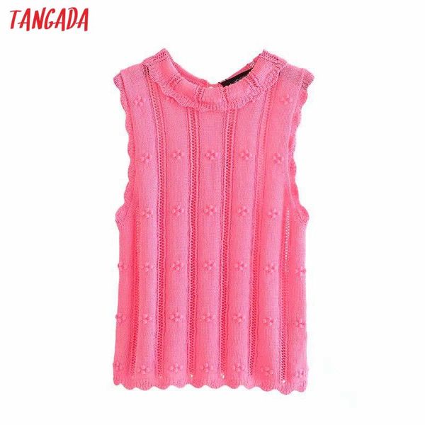 women's sweaters tangada korea chic women ruffles pink hollow out thin sweater sleeveless ladies school style knitted jumper 3h541, White;black
women's sweaters tangada korea chic women ruffles pink hollow out thin sweater sleeveless ladies school style knitted jumper 3h541, White;black