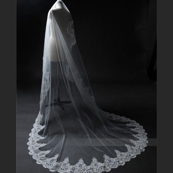 bridal veils fashion white/ivory cathedral train applique edge 3m wedding accessories 2021 long mantilla, Black
bridal veils fashion white/ivory cathedral train applique edge 3m wedding accessories 2021 long mantilla, Black