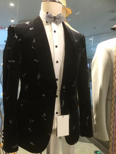 men's suits & blazers 2021 latest design classic luxury black velvet wedding suits for men slim fit groom party casual man formal, White;black
men's suits & blazers 2021 latest design classic luxury black velvet wedding suits for men slim fit groom party casual man formal, White;black