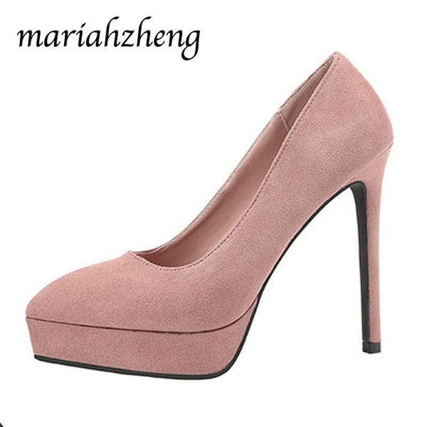 dress shoes mariahzheng 13cm platform women's single pointed high heels suede nightclub fine heel red wedding lsj, Black
dress shoes mariahzheng 13cm platform women's single pointed high heels suede nightclub fine heel red wedding lsj, Black