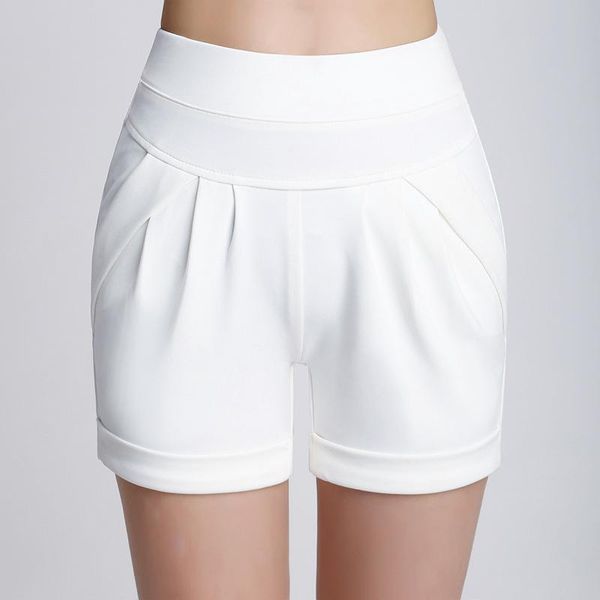 women's shorts casual elastic waist summer with pockets female black white plus size, White;black
women's shorts casual elastic waist summer with pockets female black white plus size, White;black