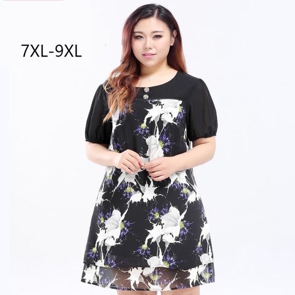 dresses plus size 9xl 8xl 7xl women summer floral derss short sleeve elegant printed&solid patchwork ol sliming dress for femininas, Black;gray
dresses plus size 9xl 8xl 7xl women summer floral derss short sleeve elegant printed&solid patchwork ol sliming dress for femininas, Black;gray
