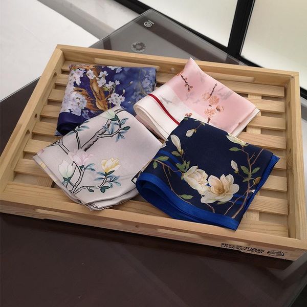 scarves 2021 autumn chinese style genuine silk small square scarf 53cm print bufandas fashion women's headband dark blue handkerchief, Blue;gray
scarves 2021 autumn chinese style genuine silk small square scarf 53cm print bufandas fashion women's headband dark blue handkerchief, Blue;gray