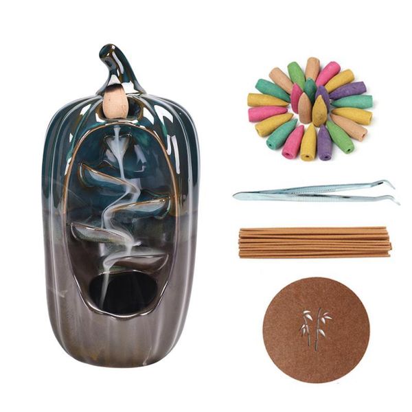 halloween backflow incense burner with 20 pcs cones 30 stick smoke waterfall cone sticks holder ornaments decor fragrance lamps
halloween backflow incense burner with 20 pcs cones 30 stick smoke waterfall cone sticks holder ornaments decor fragrance lamps
