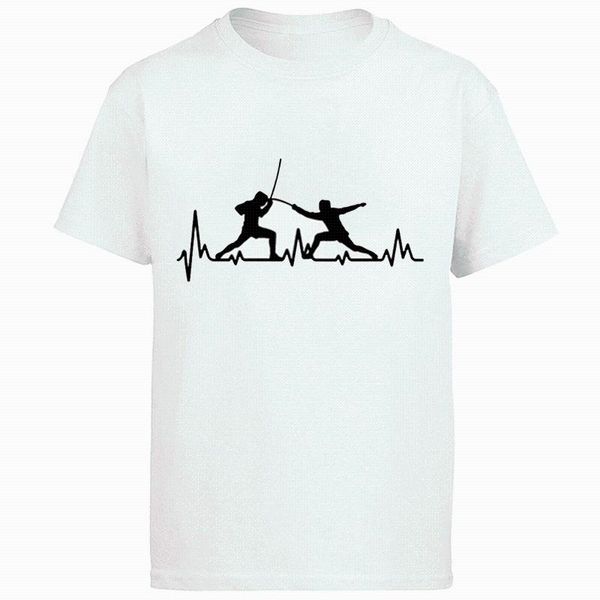 men's t-shirts fencing heartbeat t shirt fashion short sleeve cotton t-shirt men clothing harajuku fitness tees, White;black
men's t-shirts fencing heartbeat t shirt fashion short sleeve cotton t-shirt men clothing harajuku fitness tees, White;black
