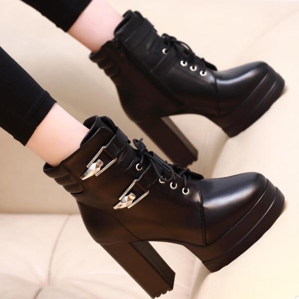 boots fashion thick heel platform high-heel ankle boot, Black
boots fashion thick heel platform high-heel ankle boot, Black